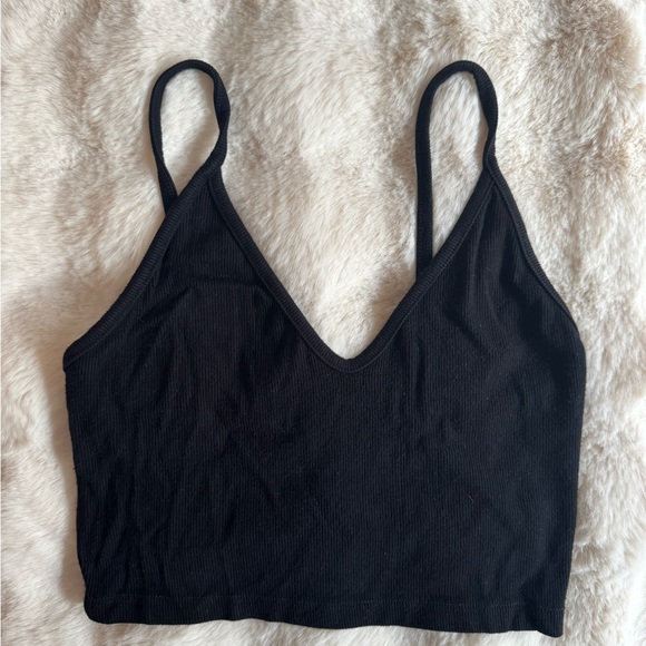 Joah Brown Black Ribbed Top - Picture 2 of 4